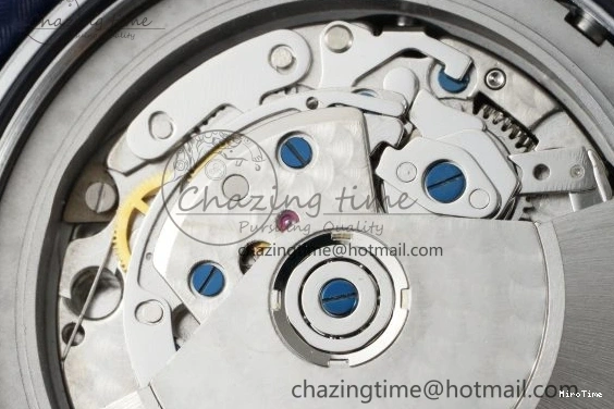 MIROTIME 0407 Pilot Chrono SS AZF 1:1 Best Edition Blue Dial on Brown Leather Strap A TimelessDesign 7060